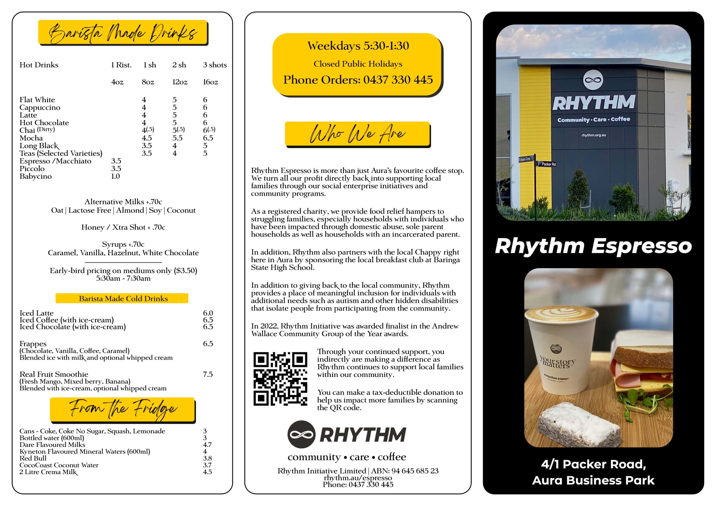 Rhythm Espresso Menu 1